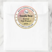 Luxe roze Paarse goudtablet Logo productlabel Ronde Sticker (Tas)
