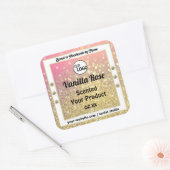 Luxe roze Paarse goudtablet Logo productlabel Vierkante Sticker (Envelop)