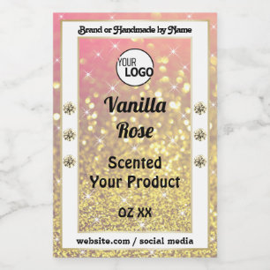 Luxe roze Paarse goudtablet Logo productlabel Voedselcontainer Etiket