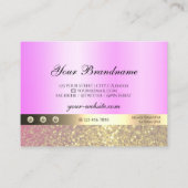Luxe roze Paarse goudzout Visitekaartje (Achterkant)