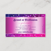 Luxe Roze Paarse Gradient Glitter Stars Fancy Visitekaartje (Achterkant)