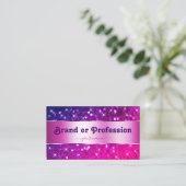 Luxe Roze Paarse Gradient Glitter Stars Fancy Visitekaartje (Staand voorkant)