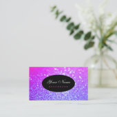 Luxe Roze Paarse Gradient Sparkle Glitter Fancy Visitekaartje (Staand voorkant)