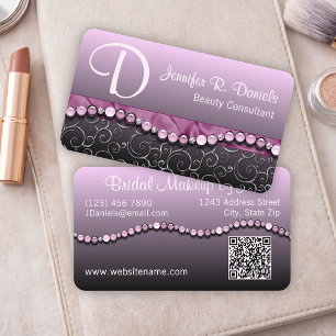 Luxe Roze Paarse Schoonheid & Bruids Make-up Artie Visitekaartje