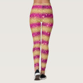 Luxe roze Populaire Gift Gold Glitter Leggings (Achterkant)