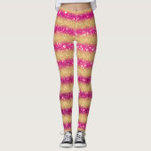 Luxe roze Populaire Gift Gold Glitter Leggings (Voorkant)