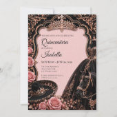 Luxe Roze Quinceañera Kaart (Voorkant)