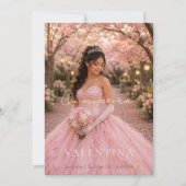 Luxe Roze Quinceañera Uitnodiging (Voorkant)
