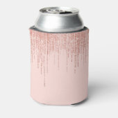 Luxe roze roodbruin glitter rand blikjeskoeler (Blikje Achterkant)