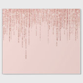 Luxe roze roodbruin glitter rand cadeaupapier (Vlak)