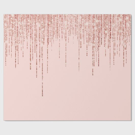 Luxe roze roodbruin glitter rand cadeaupapier (Vlak)