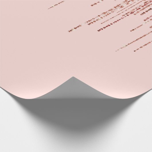 Luxe roze roodbruin glitter rand cadeaupapier (Hoek)