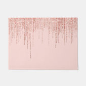 Luxe roze roodbruin glitter rand deurmat (Voorkant)