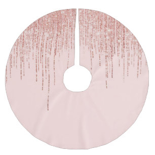 Luxe roze roodbruin glitter rand kerstboom rok