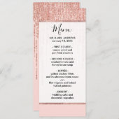 Luxe roze roodbruin glitter rand menu (Voorkant / Achterkant)