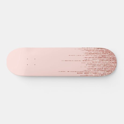 Luxe roze roodbruin glitter rand persoonlijk skateboard (Horizontaal)