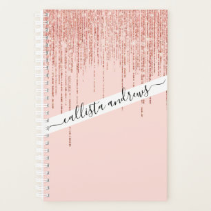 Luxe roze roodbruin glitter rand planner
