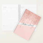 Luxe roze roodbruin glitter rand planner (Display)