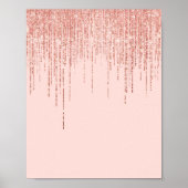 Luxe roze roodbruin glitter rand poster (Voorkant)