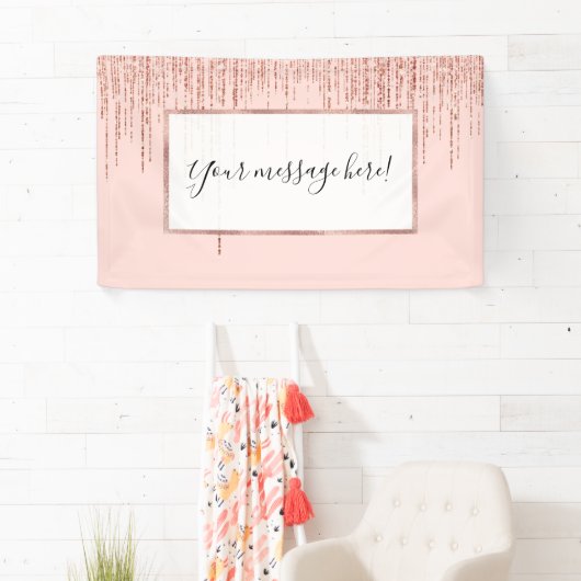 Luxe roze roodbruin glitter rand spandoek (Insitu)