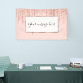 Luxe roze roodbruin glitter rand spandoek (Beurs)