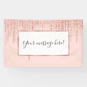 Luxe roze roodbruin glitter rand spandoek (Horizontaal)