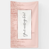 Luxe roze roodbruin glitter rand spandoek (Verticaal)