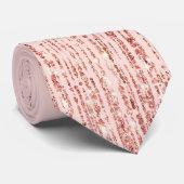 Luxe roze roodbruin glitter rand stropdas (Opgerold)