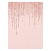 Luxe roze roodbruin glitter rand tafelkleed (Voorkant)