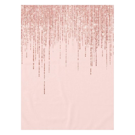 Luxe roze roodbruin glitter rand tafelkleed (Voorkant)