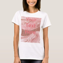 Luxe Roze Rose Gold Custom Text Basic T-shirt
