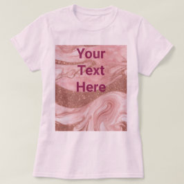 Luxe Roze Rose Gold Custom Text Basic T-shirt