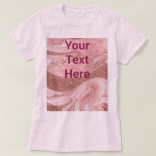 Luxe Roze Rose Gold Custom Text Basic T-shirt