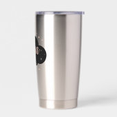 Luxe Roze Rose Gold & Obsidian Crystal Tumbler Geïsoleerde Drinkbeker (Links)