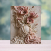Luxe Roze Roze Bloem Reliëf Poster (Neutraal)