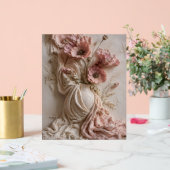Luxe Roze Roze Bloem Reliëf Poster (Huwelijk)