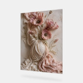 Luxe Roze Roze Bloem Reliëf Poster (Hoek)