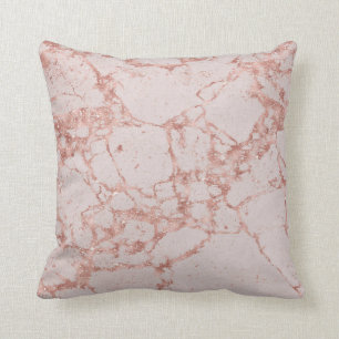 Luxe roze Roze Blush Glitter Marble Cotton Kussen