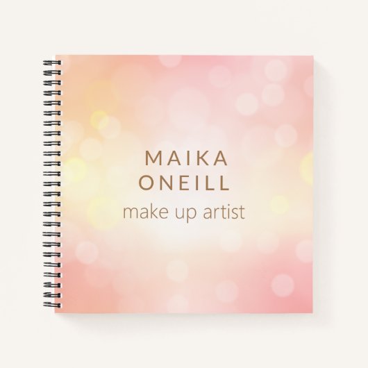 Luxe roze roze bokeh gepersonaliseerd notitieboek (Voorkant)