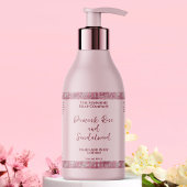 Luxe roze & roze glitter cosmetica fles label