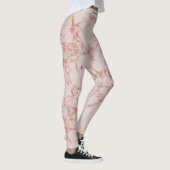 Luxe roze roze glittermarmer voeg tekst toe leggings (Rechts)