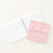 Luxe Roze Roze Marmer Handtekening Naam Notitieboek (Binnen)