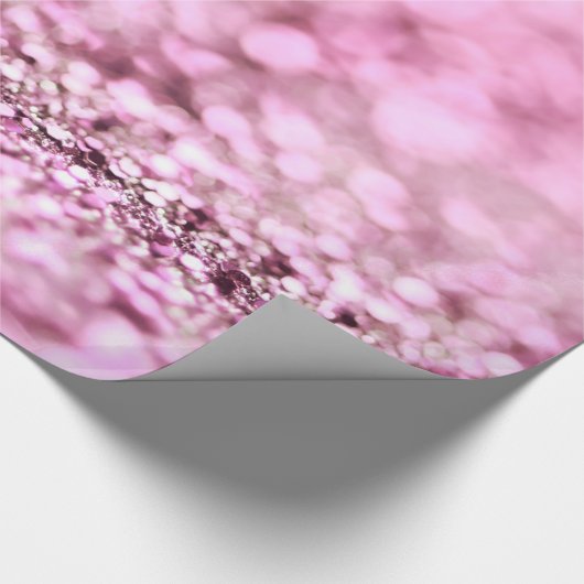 Luxe roze roze roodbruin glitter cadeaupapier (Hoek)