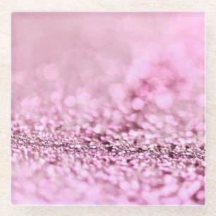 Luxe roze roze roodbruin glitter glazen onderzetter
