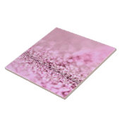 Luxe roze roze roodbruin glitter tegeltje (Zijkant)