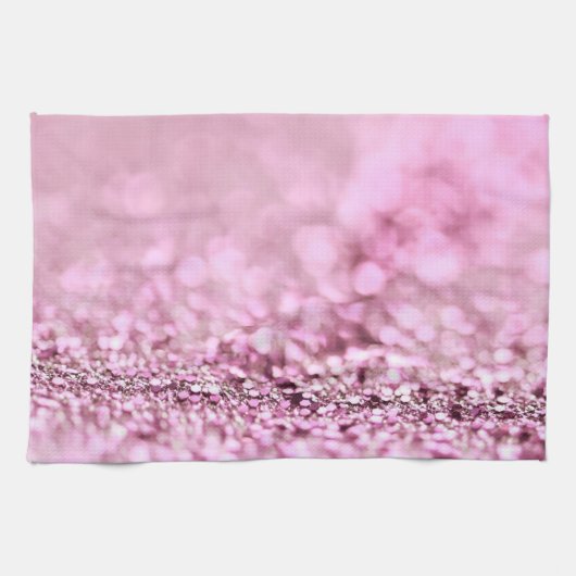 Luxe roze roze roodbruin glitter theedoek (Horizontaal)