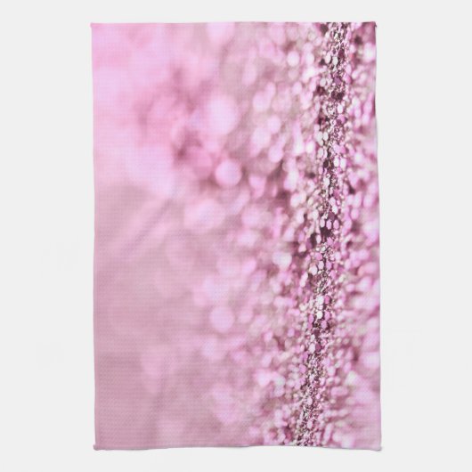 Luxe roze roze roodbruin glitter theedoek (Verticaal)