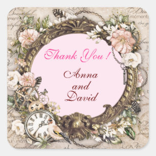 Luxe roze roze roze roze roze Jouw tekst pleisters Vierkante Sticker