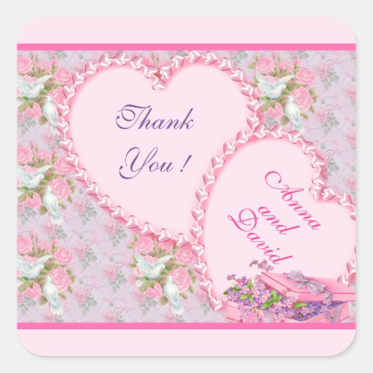Luxe roze roze roze roze roze Jouw tekst pleisters Vierkante Sticker (Voorkant)
