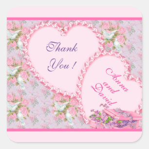 Luxe roze roze roze roze roze Jouw tekst pleisters Vierkante Sticker